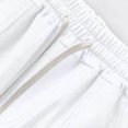 thumbnail image 6 of Thousandth Men Fashion Cargo Shorts Loose Fit Linen Casual Multi Pocket Breathable Drawstring Elastic Waist Lightweight Summer Beach Short Pants, 6 of 7