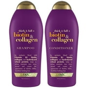 OGX Thick & Full + Biotin & Collagen Volumizing Daily Shampoo and Conditioner Set, 25.4 fl oz