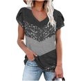 thumbnail image 1 of DPTALR T-shirt Imprimé pour Femme à Col en V, Haut Ample, 1 of 4
