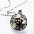 thumbnail image 2 of Raccoon Glass Design Circular Pendant Necklace - Womens Necklaces, 2 of 5