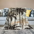thumbnail image 2 of Creowell Hawaii Theme Print Blanket,Coconut Tree Tropical Plant Throw Blanket for Sofa Adults,Coastal Summer Palm Leaves Fuzzy Soft Blanket Bed Couch,Queen 60x80in, 2 of 6