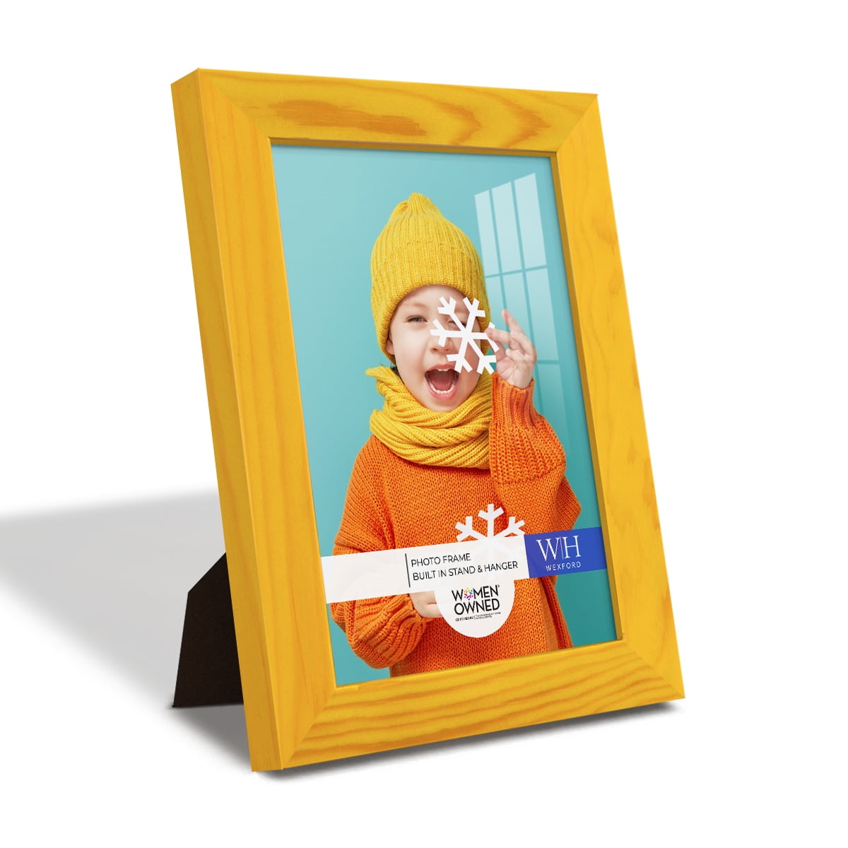 Woodgrain 5 in. x 7 in. Sunflower Yellow Picture Frame Set (Set of 4)