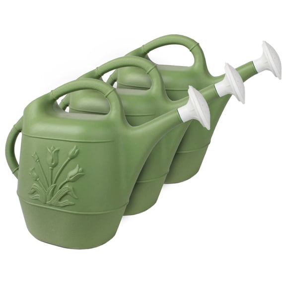 Union Products 2 Gallon Garden Plastic Watering Can, Sage Green, 3 Pack