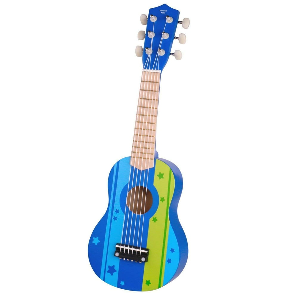 Pidoko Kids Wooden Toy Guitar Ukulele Musical Instruments for Toddlers Boys and Girls