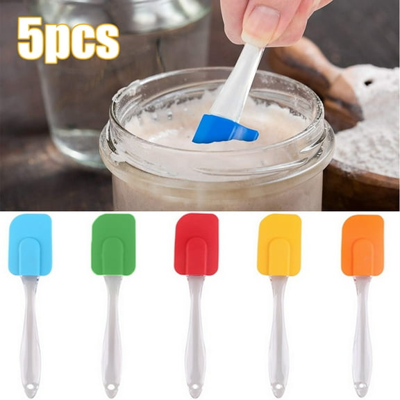 D-GROEE 5Pcs Silicone Cake Spatulas, 7.5 inch Silicone Spatula Heat Resistant Non-Stick Flexible Cream Butter Scrapers Baking Mixing Tool