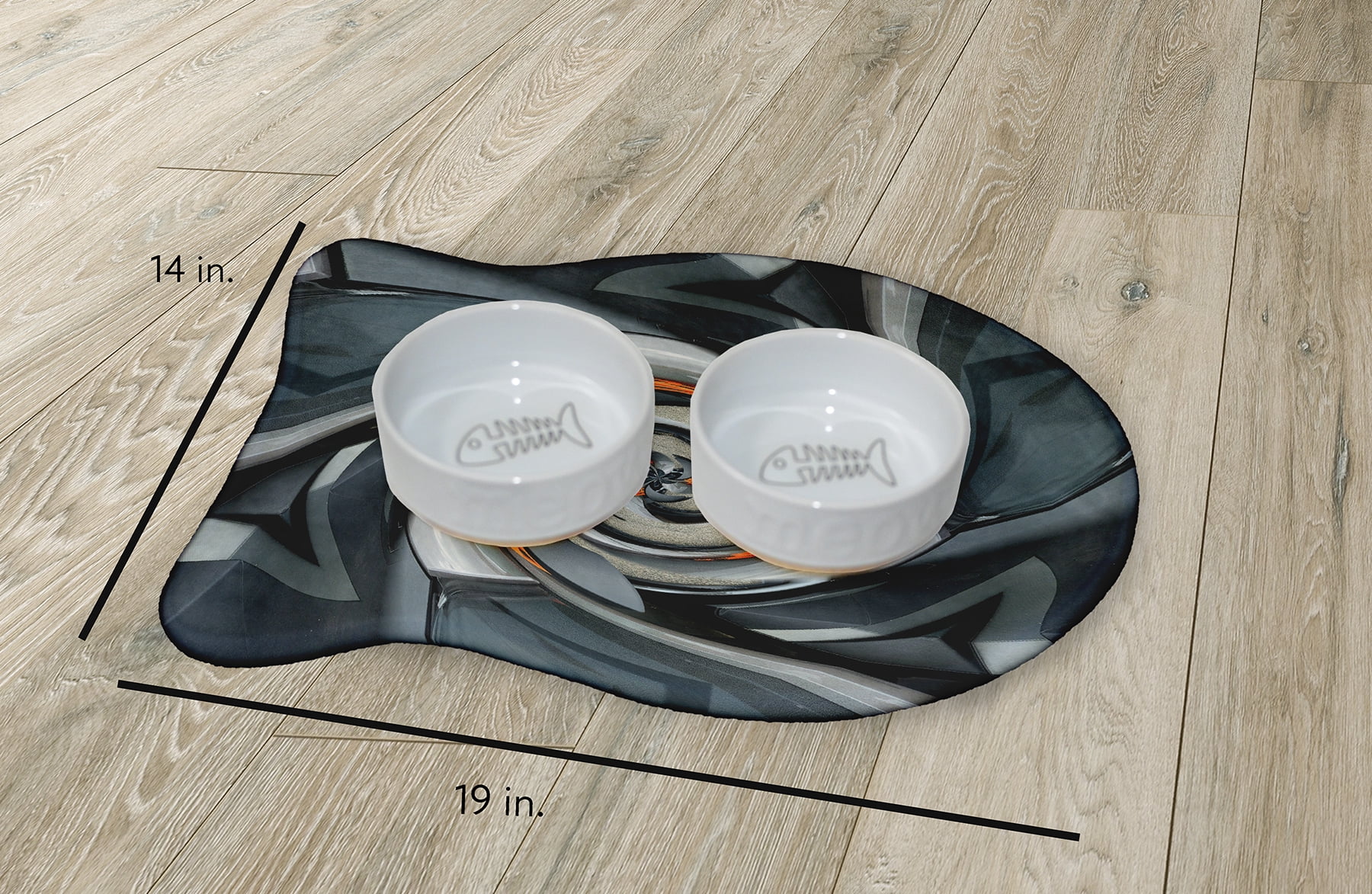Simply Daisy Race Car Twist Fish Shape Pet Feeding Mat for Cats