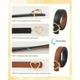 thumbnail image 2 of AWAYTR Kids Reversible Leather Belt - Heart Buckle Belt Kids Adjustable Belt for Casual Jeans Dress, 2 of 5