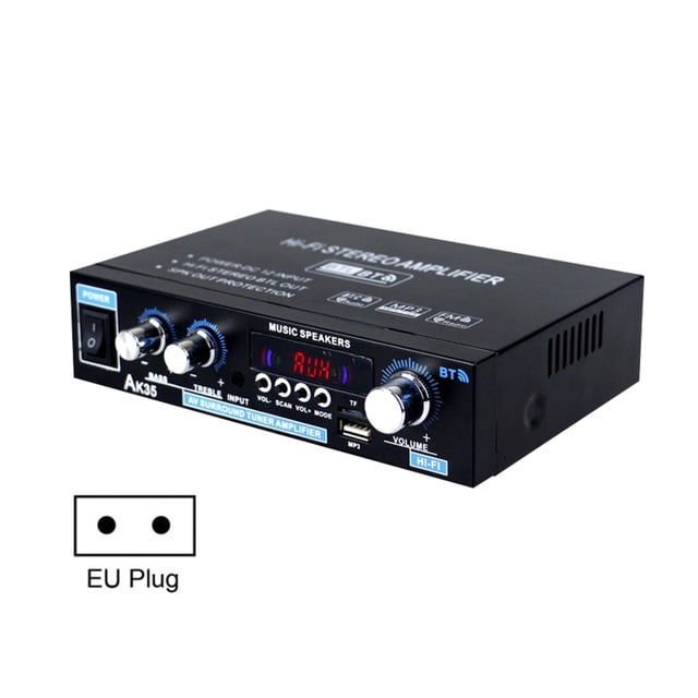 Amplificador de audio estéreo HiFi compatible con Bluetooth AK35 con USB TF (UE)