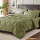 thumbnail image 1 of SONORO KATE Juego de Edredón Individual, Juegos de Cama de 5 Piezas para Todas las Estaciones, Cama en una Bolsa con Edredón Plisado - Sábana Plana y Sábana Ajustable - Fundas de Almohada y Fundas, Verde Salvia, 1 of 6