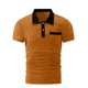 thumbnail image 3 of pstuiky camisetas para hombre, Camisa de manga corta con solapa y botones de color liso para hombre, con textura básica y cuello de manga corta camisas casuales para hombre l, 3 of 8