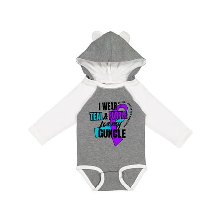 

Inktastic Suicide Prevention I Wear Teal and Purple for My Guncle Gift Baby Boy or Baby Girl Long Sleeve Bodysuit