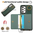 thumbnail image 5 of for Samsung Galaxy A32 5G Wallet Case with Card Holder - PU Leather Case for Women & Girls, Wrist Hand Strap, Secure Finger Ring, Shockproof Protective Phone Cover for Galaxy A32 5G, Green, 5 of 7