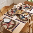 thumbnail image 5 of Independence Day Placemats Set of 1, American Farmhouse Metal Five-Pointed Star Wood Grain Non-Slip Place Mats Washable Table Mats for Kitchen Dining Table Decorations Indoor/Outdoor, 5 of 9