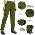thumbnail image 5 of TRGPSG Women's Cargo Pants with 8 Pockets Cotton Casual Work Pants Y2k Camo Cargo Pants(No Belt),Armygreen 10, 5 of 11