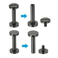 thumbnail image 4 of 25 Sets Chicago Screws, 25mm L Brass Chicago Screw Binding Post Screw Rivets for Leather Belt Scrapbook, Black, 4 of 6