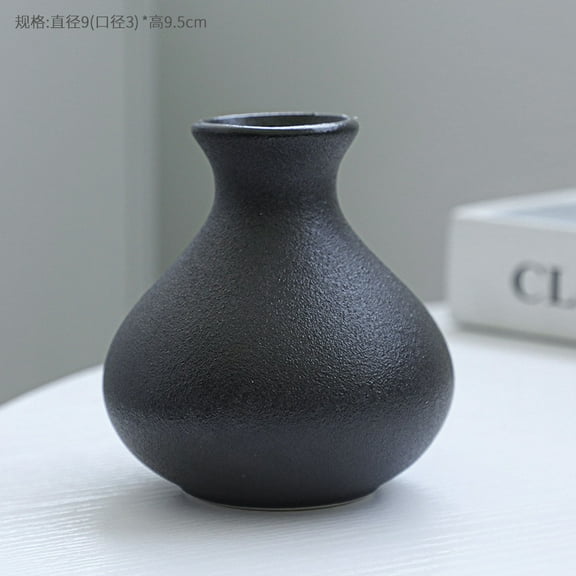 、1pcs Black Vase Ceramic Vase,Modern Boho Flower Vases,Nordic Aesthetic Decor,Decorative Vases for Room,Home Book Shelf,Fireplace,Table Decor,Style 4