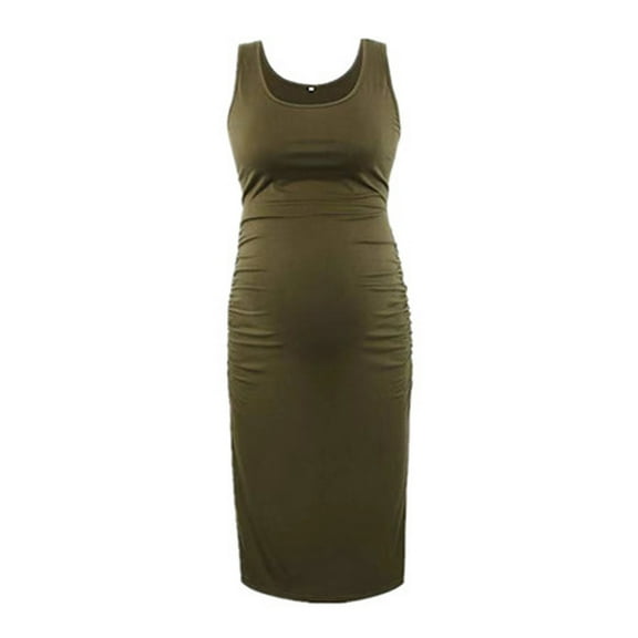 Yievot Summer Women Pregnancy Dresses Solid Sleeveless Causal Soft Pregnancy Dress 2025 Maternity Dress Clothing