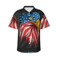 thumbnail image 2 of Yiaed Eagle Head With American Flag Print Hawaiian Shirt for Men Short Sleeve Button Down Shirts Beach Shirts for Men-Medium, 2 of 5