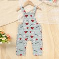 thumbnail image 2 of ZEHJUHAN Baby Boy Girl's Casual Heart & Paper Plane Print Overalls Adjustable Strap Romper For Spring Fall Gray，0-3M, 2 of 9