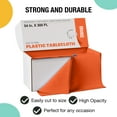 thumbnail image 2 of Exquisite Plastic Tablecloth Roll With Built In Slide Cutter 54 Inch. x 300 Ft. Disposable Table Cover - Orange, 2 of 11