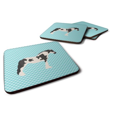 

Carolines Treasures BB8086FC Cyldesdale Horse Blue Check Foam Coaster Set of 4 3 1/2 x 3 1/2 multicolor