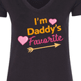 thumbnail image 4 of Inktastic I'm Daddy's Favorite with Arrow and Hearts in Pink Women's V-Neck T-Shirt, 4 of 5