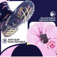 thumbnail image 3 of HSYAAMOO Toddler Rain Boots – Navy Rainbow Waterproof Kids Rain Boots for Girls, Lightweight Non-Slip PVC Rain Shoes with Easy-On Drawstring Cuff, 3 of 7