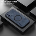 thumbnail image 2 of Mantto for iPhone 12 Case Compatible with MagSafe Charging, Vegan PU Leather Slim Classic Luxury Elegant Thin Drop Protection Protective Cover for iPhone 12, Blue, 2 of 9