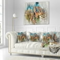 thumbnail image 2 of Designart Villajoyosa Town Digital Art Panorama - Cityscape Throw Pillow - 18x18, 2 of 4