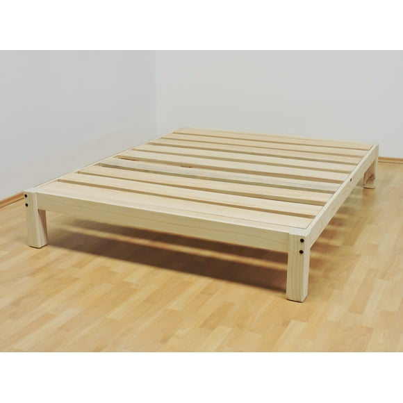 Base Para Cama Queen Size Muebles GM Tradicional Desarmable Sin Pintar Madera de Pino Estufada Muebles GM Madera de Pino Estufada