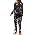 thumbnail image 5 of DISNIMO Pajamas for Women Set Skull Spider Web Printed Soft Sleepwear Crew Neck Pullover Top with Long Pants Casual Fashion Nightwear, Available in Plus Size, XL, 5 of 7