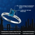 thumbnail image 2 of Gem Stone King 14K White Gold London Blue Topaz Solitaire Engagement Ring for Women | 1.14 Cttw | Emerald Cut 7X5MM | Gemstone November Birthstone | Size 5, 2 of 6