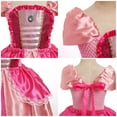 thumbnail image 6 of IBTOM CASTLE Princess Peach Costume for Girls Kids Halloween Birthday Party Dress up Cosplay Outfit with Accessories Crown Wand 10-12 Years Dark Pink, 6 of 7
