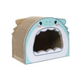 thumbnail image 4 of Cardboard Cat House Scratching Pads Hut Shelter Cat Scratcher Board Corrugated Cat Scratcher Box for Grinding Claw Furniture Protector Kitty Shark, 4 of 8