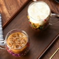 thumbnail image 7 of Shoreew Double Wall Glass Floral Mug 250ml/350ml Clear Aesthetic Drink Cup with Insulated Handle Real Flower Decoration Double Layered Heat Preserving Tumbler for Coffee Tea, 7 of 7