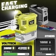 thumbnail image 3 of Inversor de Energía de 200W Compatible con Ryobi, DC 18V a AC 110-120V Inversor de Batería, Adaptador de Batería Portátil Convertidor de Cargador de Teléfono con 2 USB y 1 Type-C y 1 Toma AC (Solo, 3 of 6