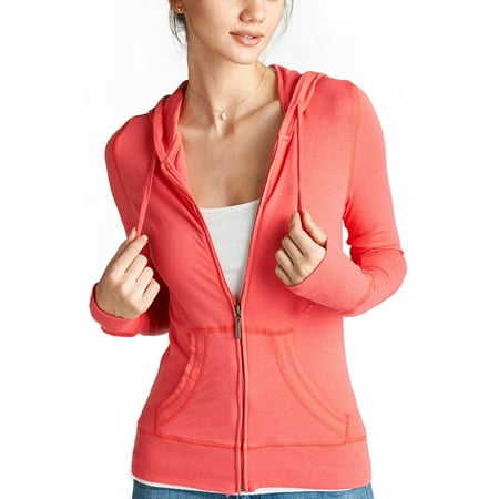 Red Coral Turquoise Ring - Solid Zip Up Hoodie -S-Bright Coral