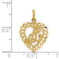 thumbnail image 2 of Pendentif Collier Monogramme Initiale Lettre Cœur en Or Jaune 14k, 2 of 6