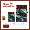 thumbnail image 3 of Rocae Wave Ocean Animal Shark Print Christmas Drawstring Linen Gift Bag with Drawstrings Treat Bag Goody Present Bags for Christmas Party Favor, 3 of 8