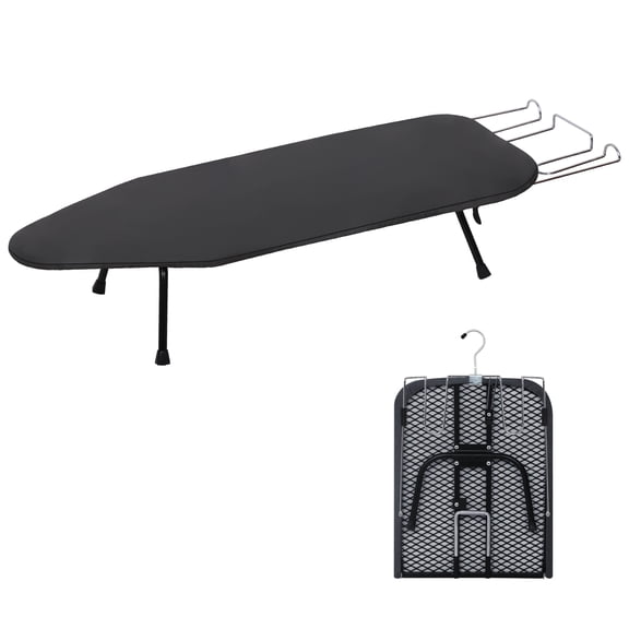 Small Tabletop Ironing Board, Heavy Duty Metal Panel Iron Board with Iron Rest, 8mm Thicken Cotton Padding and Heat Resistant Cover, 31.5"x11.8"x6.2"