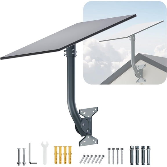 Adjustable Mounting Kit with Aluminum Pipe Adapter Pole Mount for Starlink Standard/Gen 3&4, Long Wall Roof Mount, Corrosion Resistance, Easy to Install