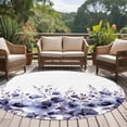 thumbnail image 4 of Round Rug 5Ft Washable Non-Slip, Purple Blooms Floral Circle Area Rugs for Living Room Bedroom, Farmhouse Spring Flowers Botanical Indoor Floor Mats Carpet Runner for Home Decor Aesthetic, 4 of 8