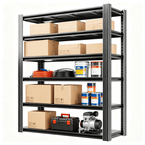 78" H x 40"W Metal Garage Shelving Unit, 6-Tier Heavy Duty Garage Storage Shelves, 3600 lbs Adjustable Industrial Shelving, Standing Shelf Units for Warehouse, Kitchen, Basement, Double-Layer Columns