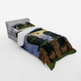 thumbnail image 2 of Ambesonne Beach Bedding Set 3 Pcs, Lakeside at Sunset Park, Twin, Navy Green, 2 of 2