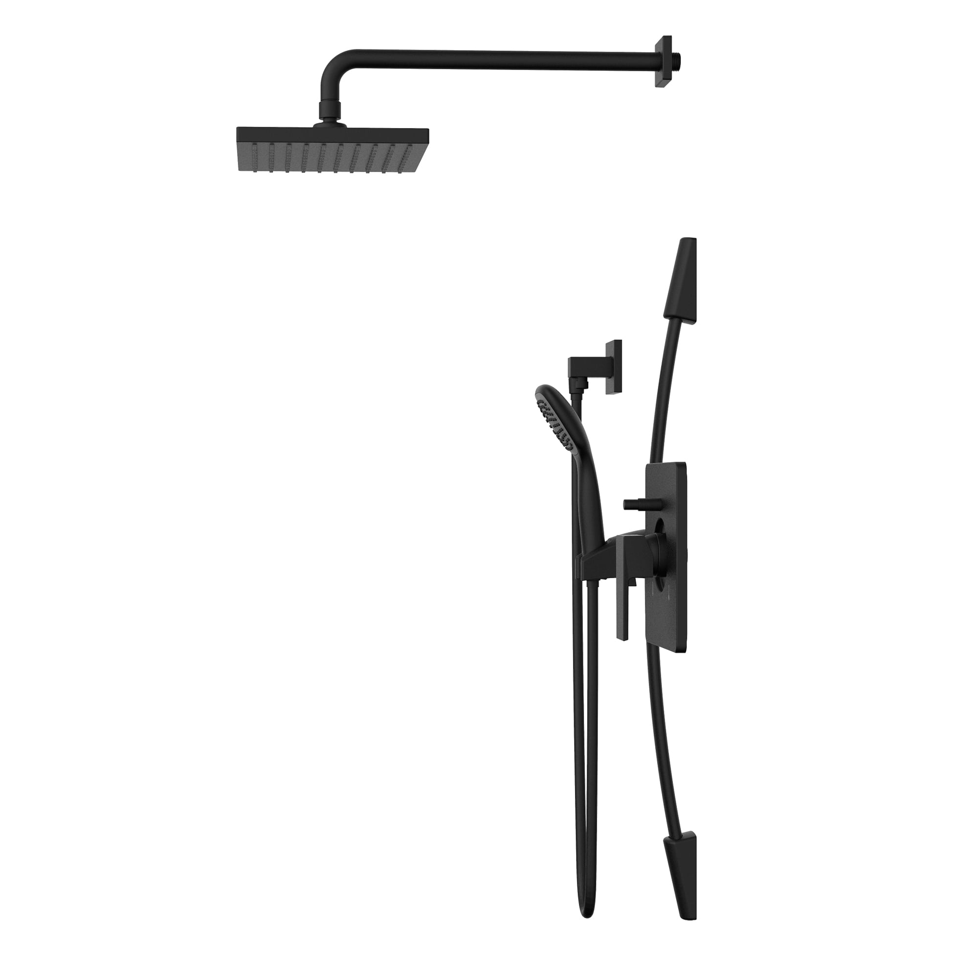 Belanger QUA130CMB Rain Pressure Balanced Square Shower System, Matte Black