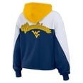 thumbnail image 3 of Women's WEAR by Erin Andrews Navy West Virginia Mountaineers Color-Block Full-Zip Hoodie, 3 of 5