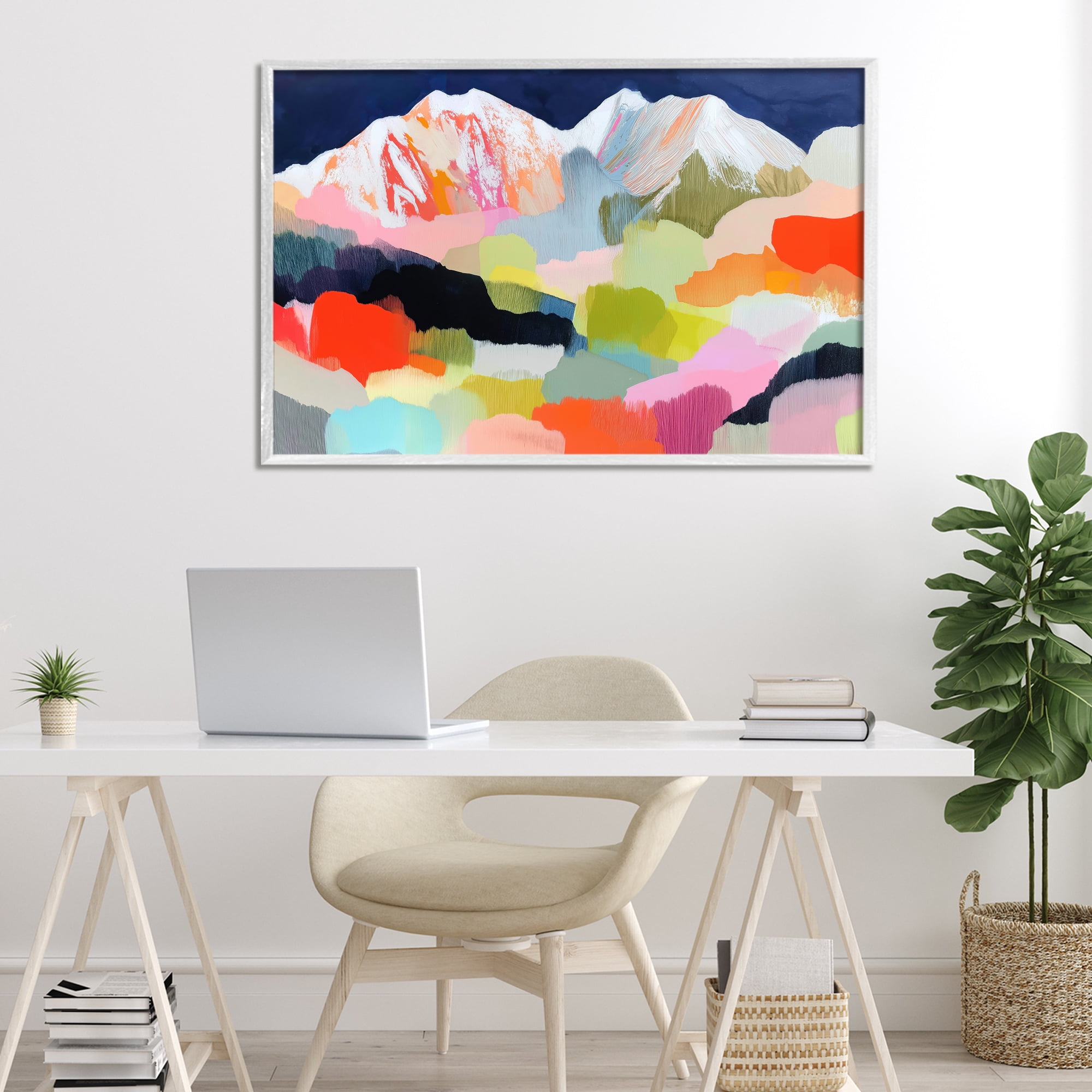 Stupell Industries Alpine Glow in Vibrant Mountains White Framed Giclee Art, design by Chromatic Storm Studio