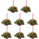 thumbnail image 1 of 8uds. Favores de fiesta artificiales de cesta colgante navideña iluminada preiluminada (04), 1 of 2