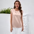 thumbnail image 5 of JoveMarine Women's Satin Tank Top Round Neck Loose Fit Blouse Business Casual Summer Top for Office and Daily Wear Pink XL, 5 of 6