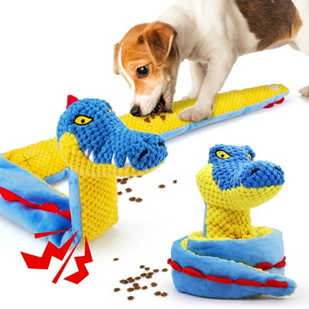 Dog Snuffle Toys Squeaky Dog Puzzle Toys with Crinkle Paper Dog Treat Dispenser Interactive Puppy Toy for Medium Large Dog Slow Feeder Brain Games Foraging Instinct Training Stress Relief